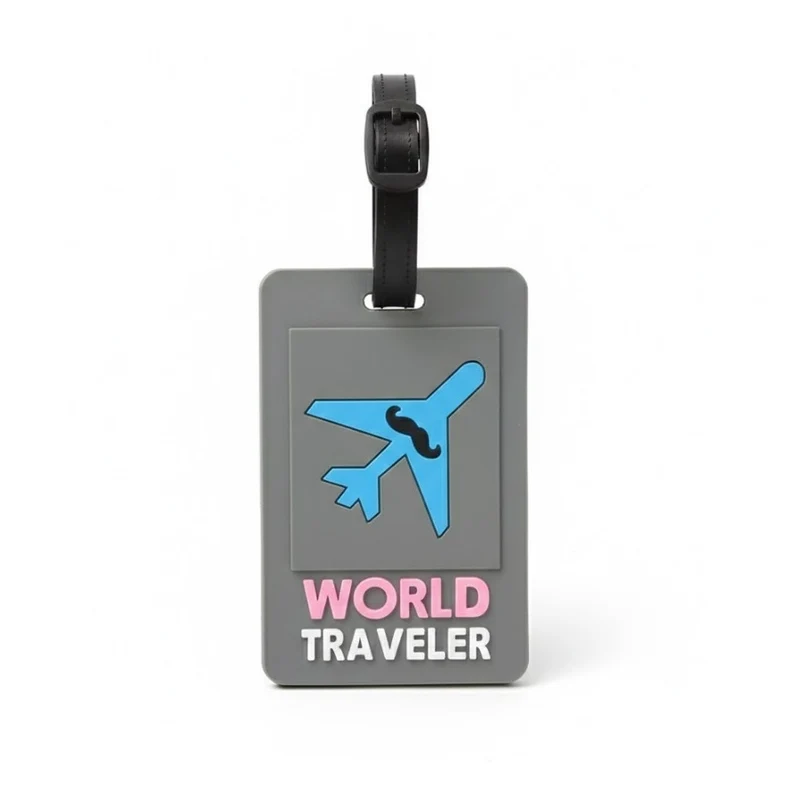 Étiquette pour Valise au Motif d'Avion - World Traveler